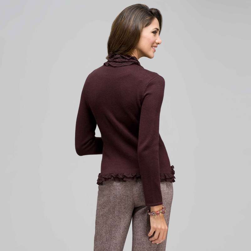 Braid Trimmed Cardigan, Black Multi, large image number 1